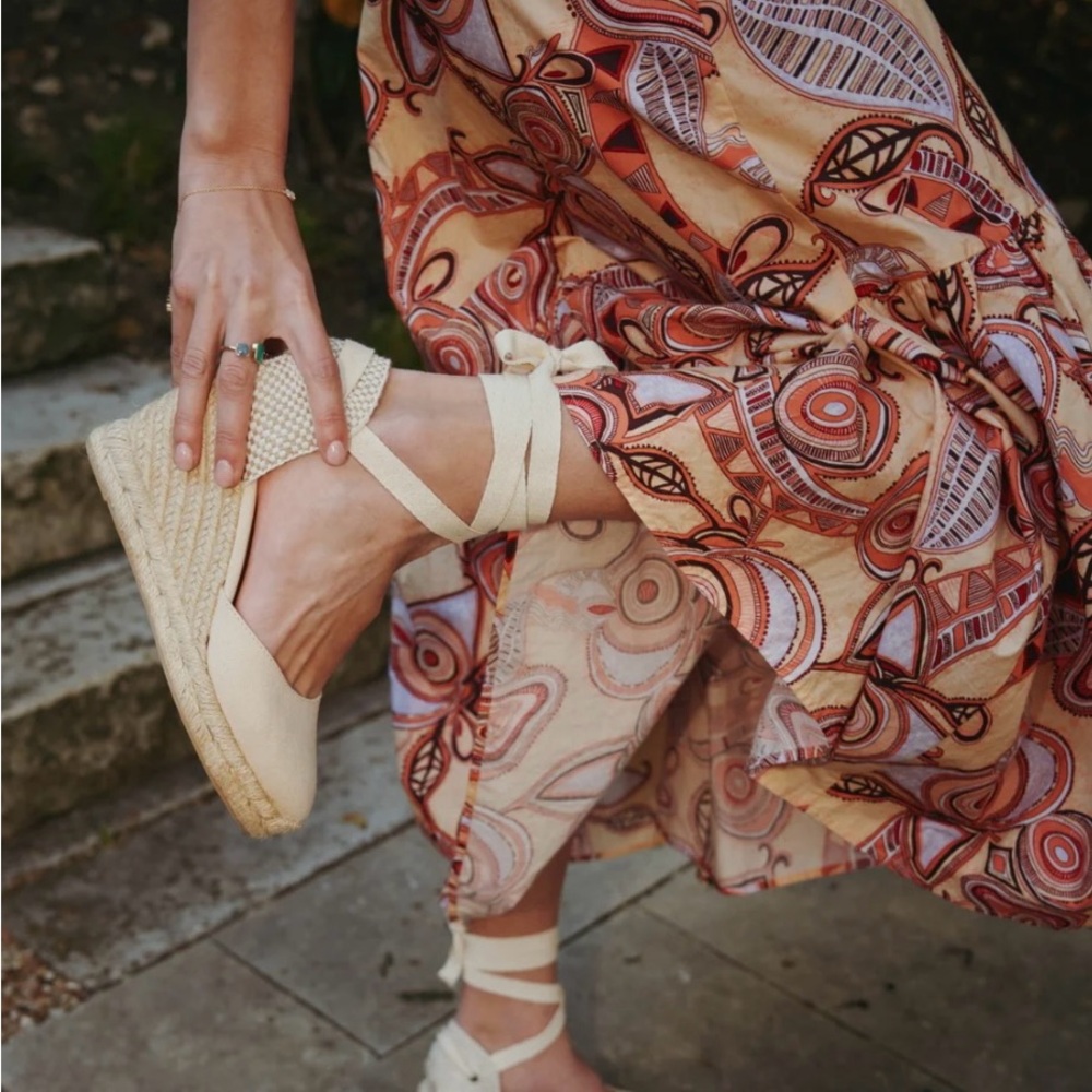 Soludos Cream Espadrille Wedges